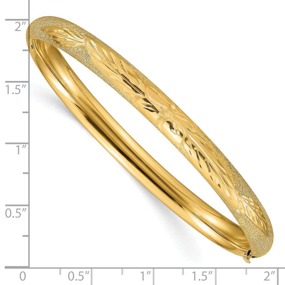 10K Yellow Gold 4/16 Laser Cut Hinged Bangle Bracelet