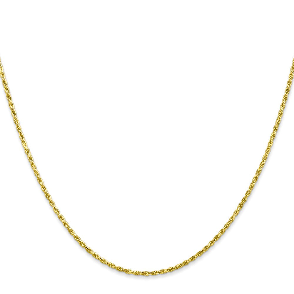 10K Yellow Gold 1.3mm D/C Machine Made Rope Chain Necklace