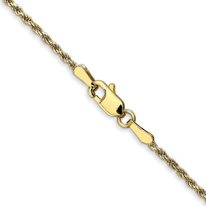 10K Yellow Gold 1.3mm D/C Machine Made Rope Chain Necklace