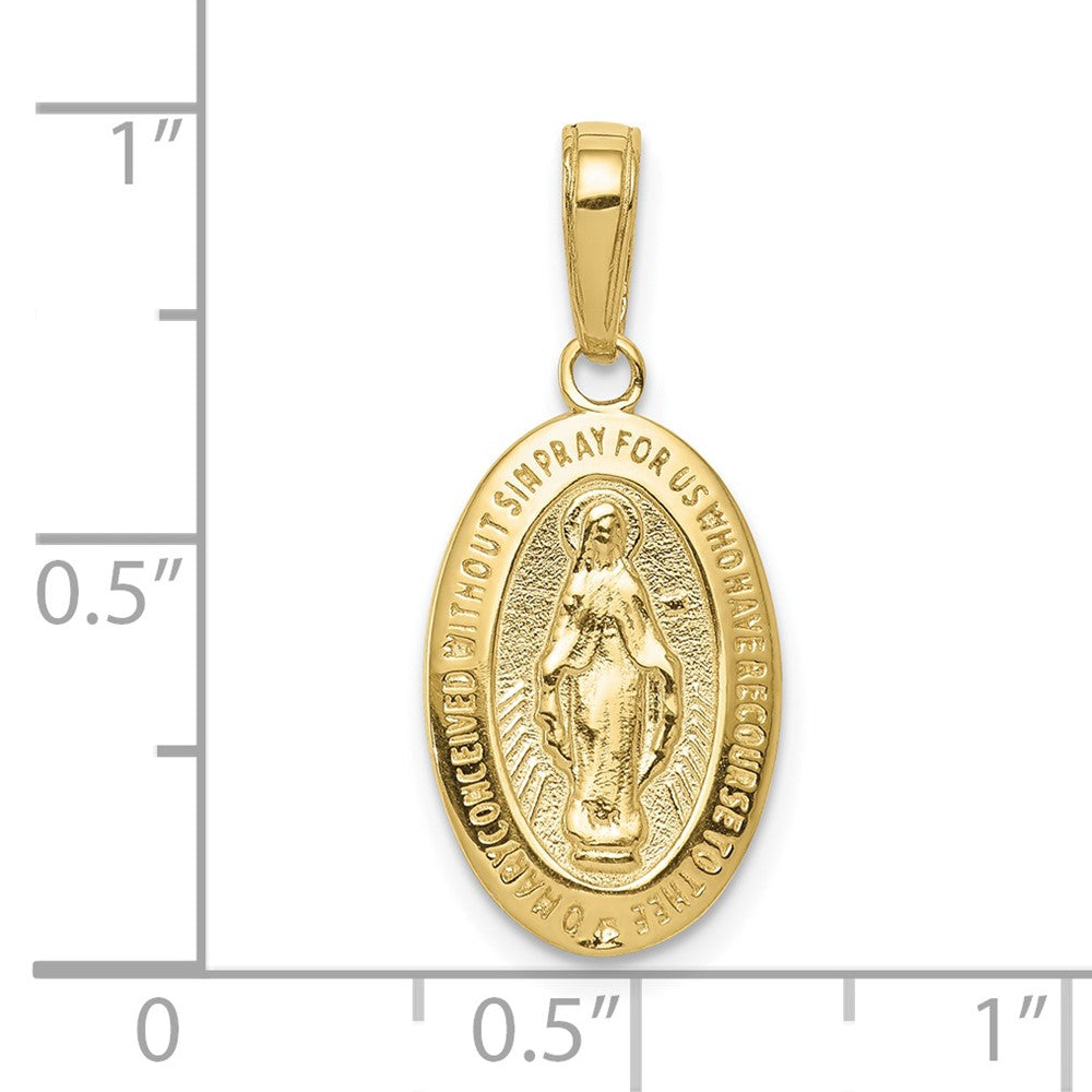 10K Yellow Gold Miraculous Medal Pendant