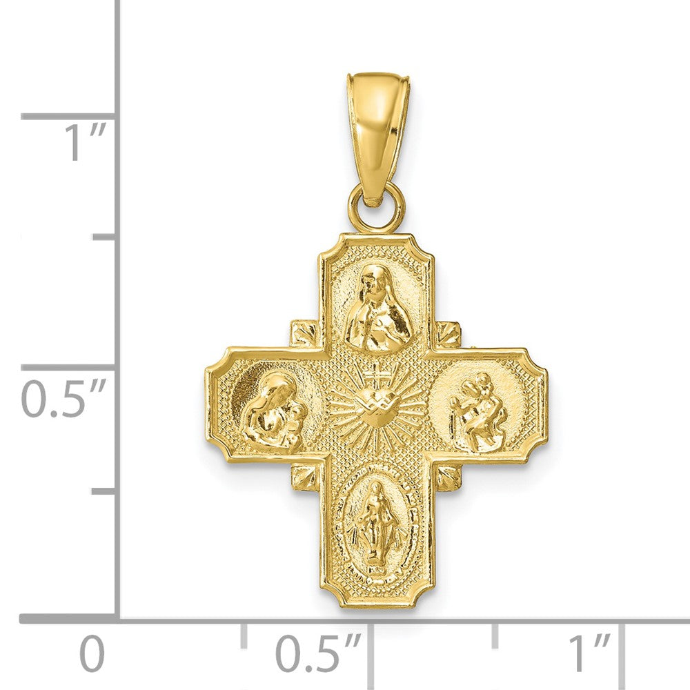 10K Yellow Gold 4-Way Medal Pendant