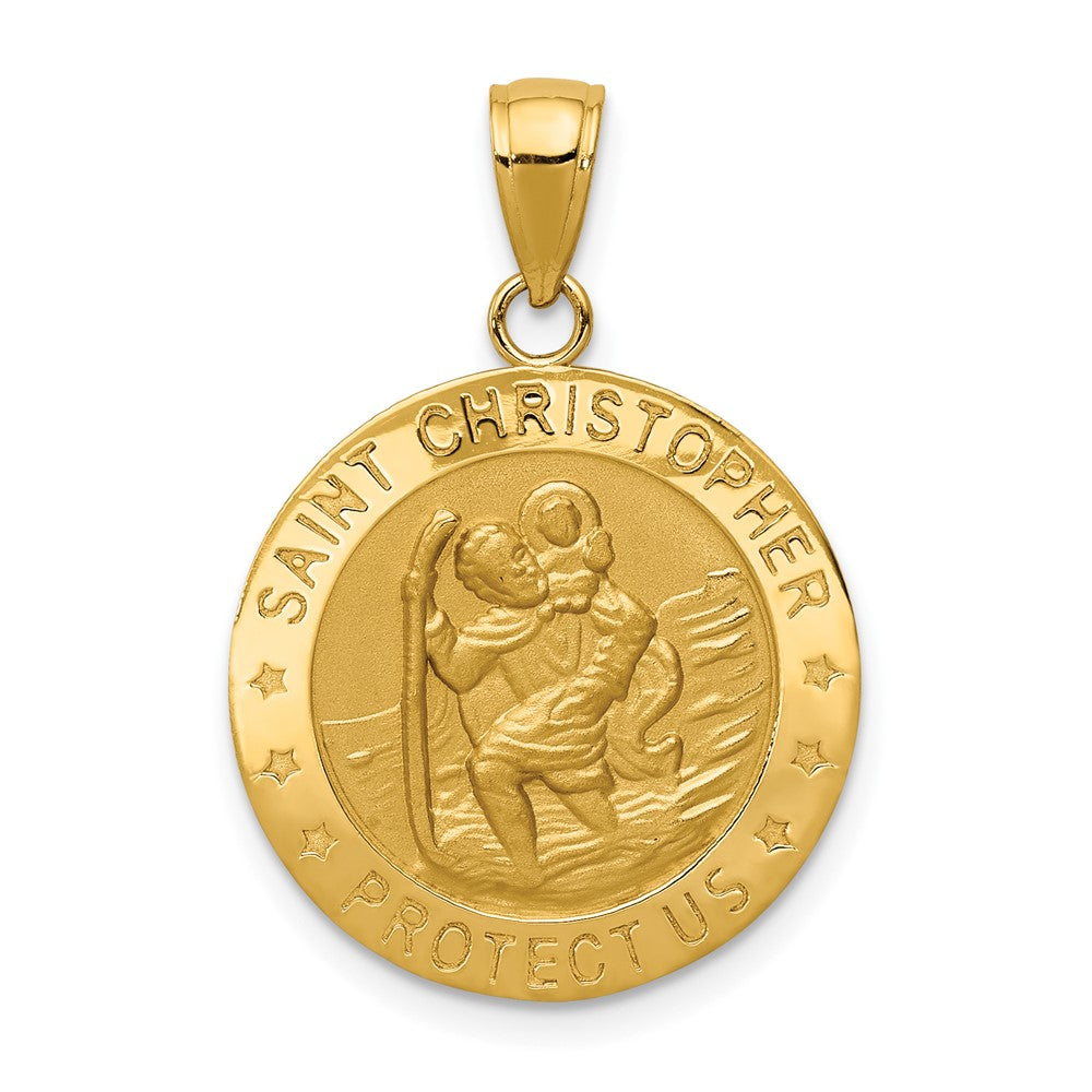 10K Yellow Gold Saint Christopher Medal Pendant