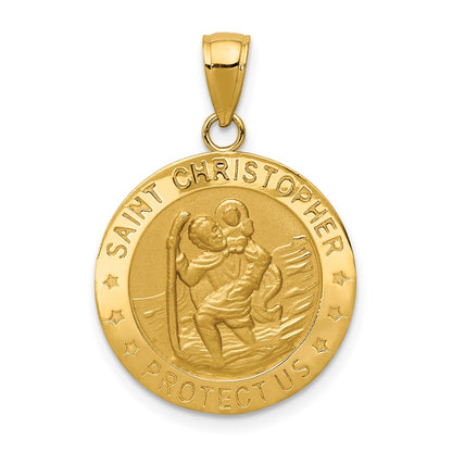 10K Yellow Gold Saint Christopher Medal Pendant