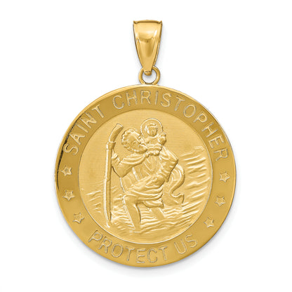 10K Yellow Gold Saint Christopher Medal Pendant