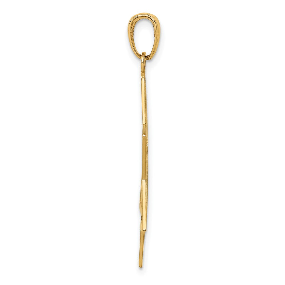 10K Yellow Gold Solid Polished Star Of David Charm