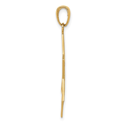 10K Yellow Gold Solid Polished Star Of David Charm