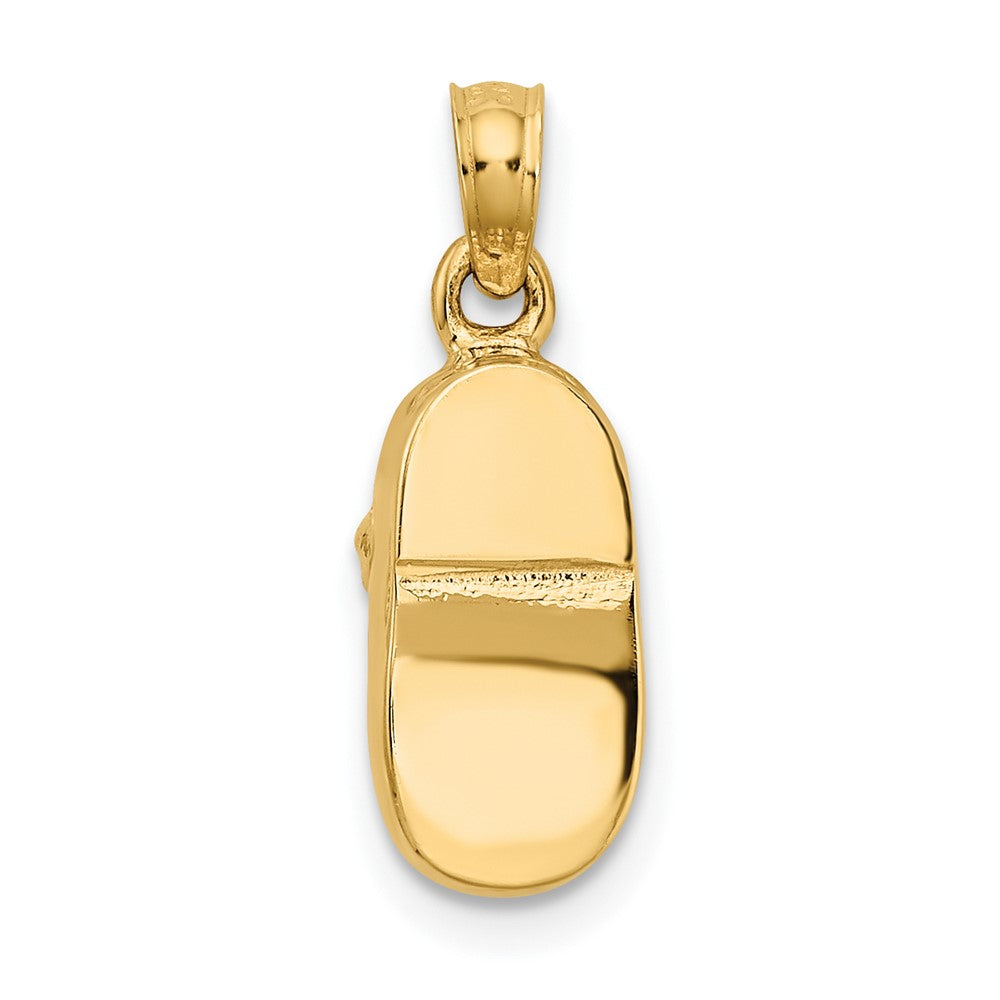 10K Two-Tone 3D Baby Shoe Charm