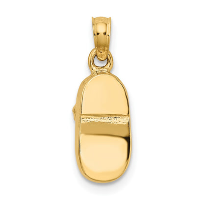 10K Two-Tone 3D Baby Shoe Charm