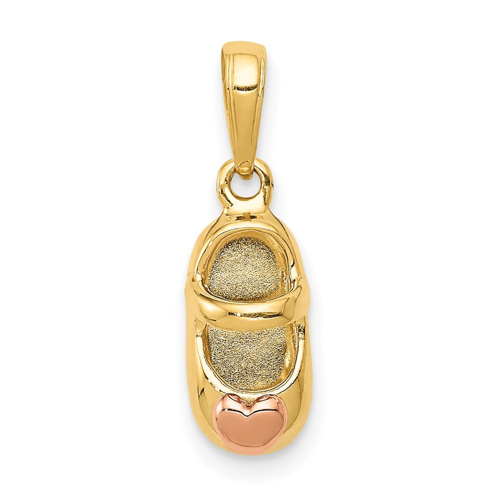 10K Two-Tone 3D Baby Shoe Charm