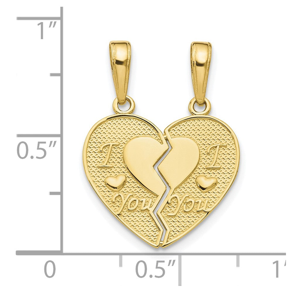 10K Yellow Gold 10K I Love You 2 Piece Break-A-Part Charm