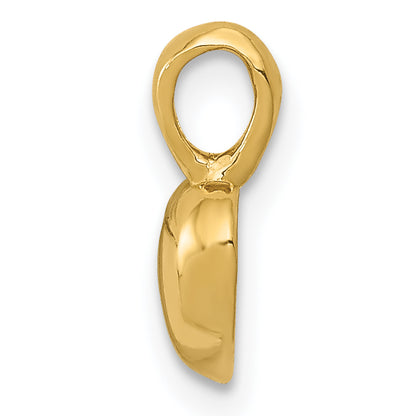 10K Yellow Gold 10K Polished 3D Puffed Heart Charm