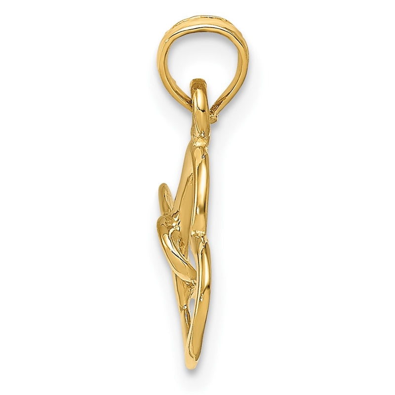 10K Yellow Gold 10K Polished Intertwined Double Heart Pendant