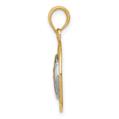 10K Yellow W/Rhodium 10K W/Rhodium Sun And Moon Pendant
