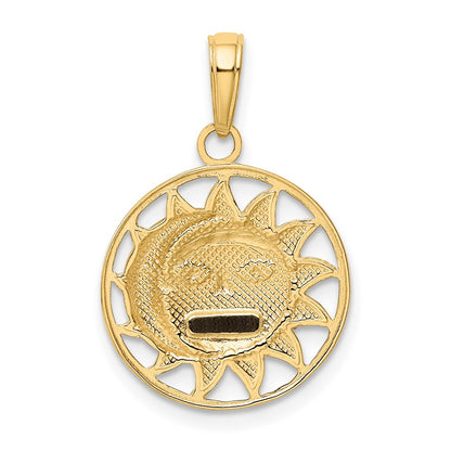 10K Yellow W/Rhodium 10K W/Rhodium Sun And Moon Pendant
