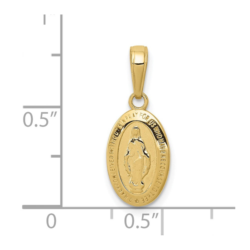 10K Yellow Gold Miraculous Medal Charm