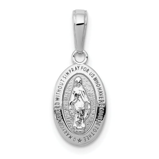 10K White Gold Miraculous Medal Charm