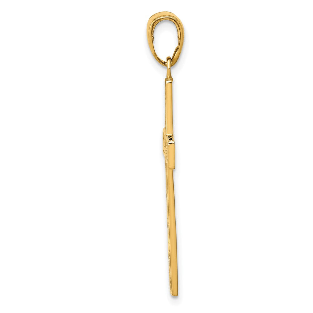 10K Yellow Gold 10K Rope Cross Pendant