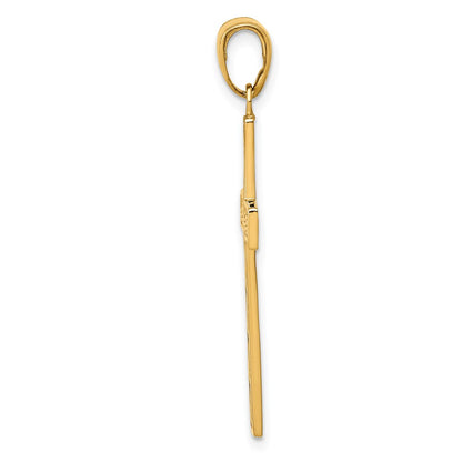 10K Yellow Gold 10K Rope Cross Pendant
