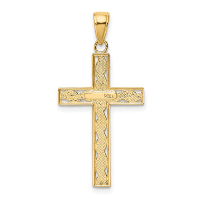 10K Yellow Gold 10K Rope Cross Pendant