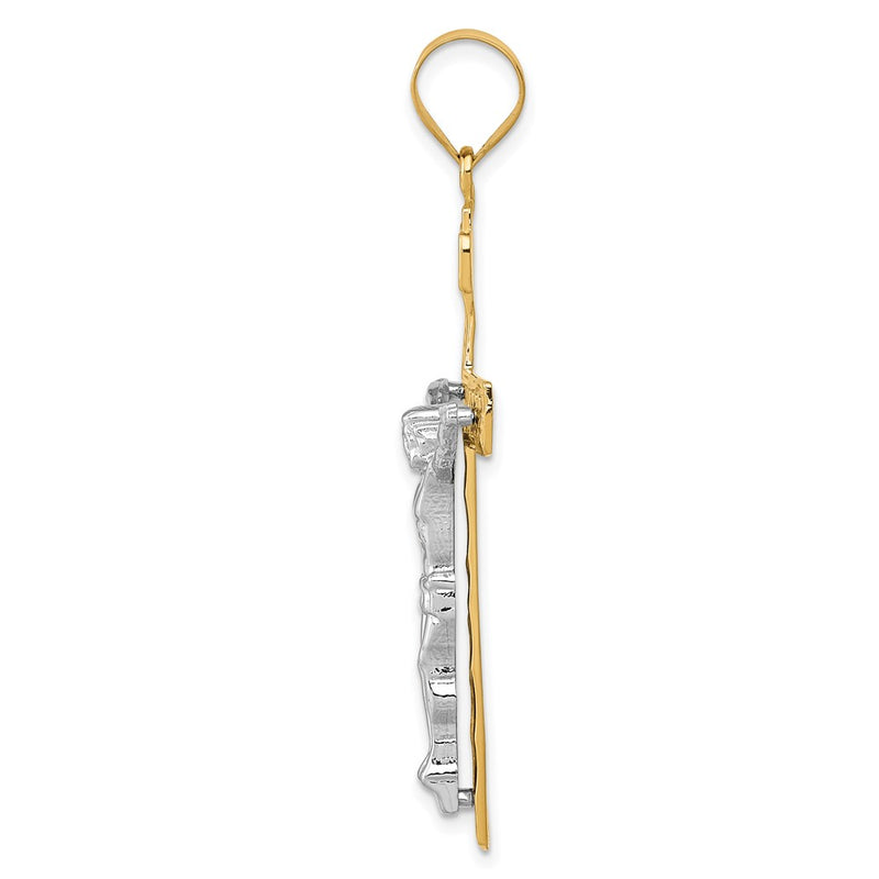 10K Two-Tone Inri Crucifix Pendant