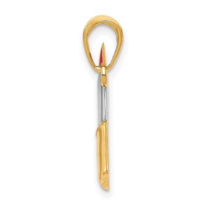 10K Yellow W/Rhodium 10K W/Rhodium Enameled Lipstick Charm