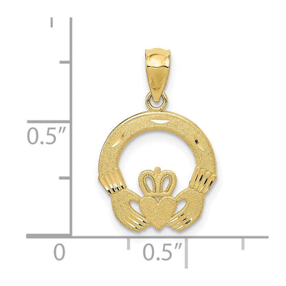 10K Yellow Gold Claddagh Charm