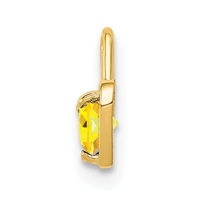 10K Yellow Gold 10Ky November Synthetic Birthstone Heart Charm