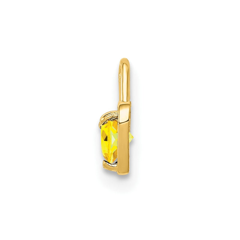 10K Yellow Gold 10Ky November Synthetic Birthstone Heart Charm