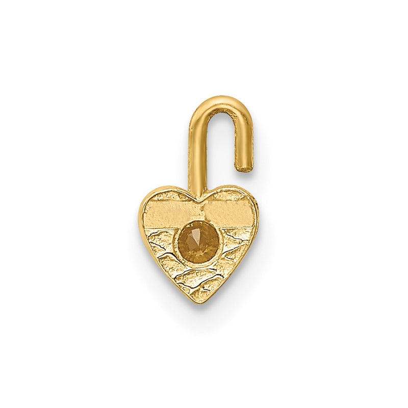 10K Yellow Gold 10Ky November Synthetic Birthstone Heart Charm