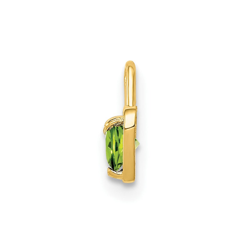 10K Yellow Gold 10Ky August Synthetic Birthstone Heart Charm