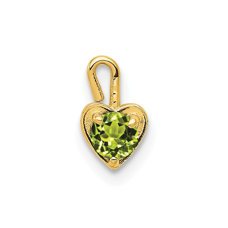 10K Yellow Gold 10Ky August Synthetic Birthstone Heart Charm