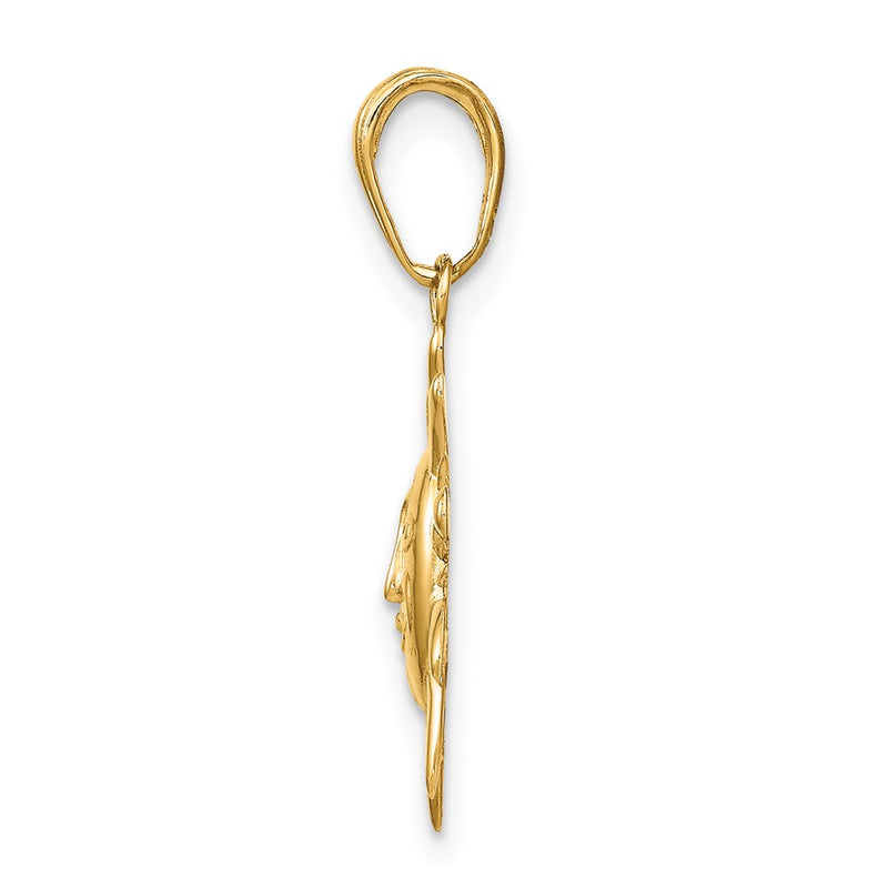 10K Yellow Gold Diamond-Cut Small Sun Charm