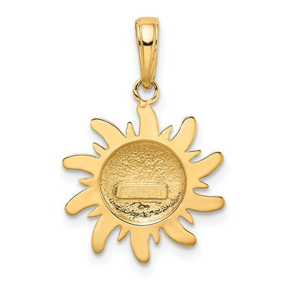 10K Yellow Gold Diamond-Cut Small Sun Charm