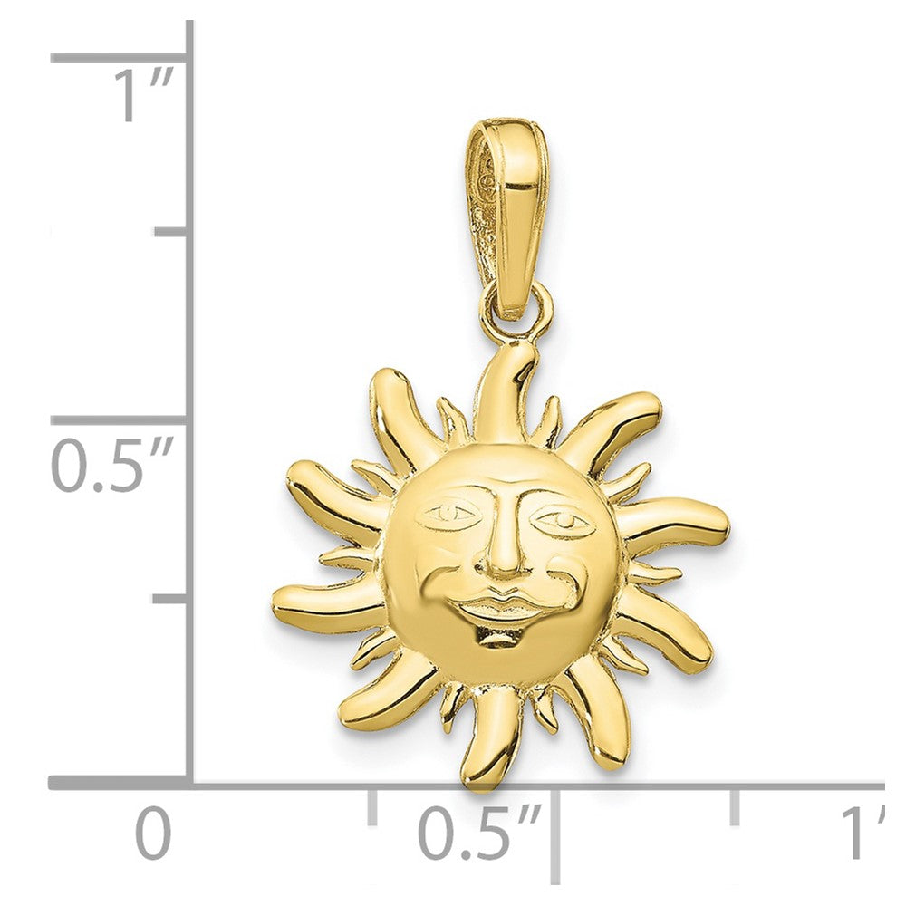 10K Yellow Gold Diamond-Cut Small Sun Charm