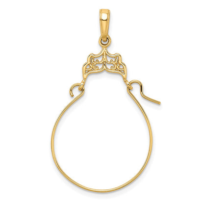 10K Yellow Gold Filigree Charm Holder