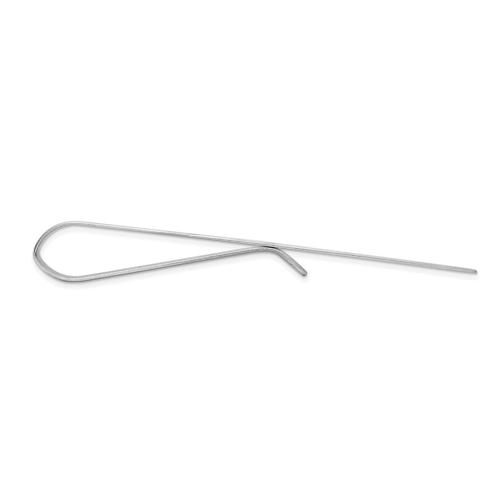 10K White Gold Polished Tie Bar