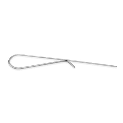 10K White Gold Polished Tie Bar