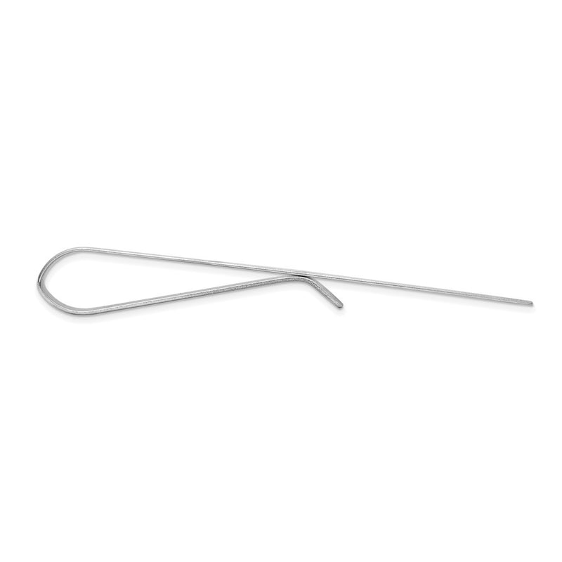 10K White Gold Polished Tie Bar
