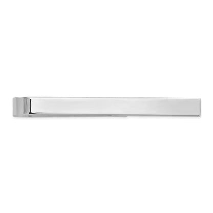 10K White Gold Polished Tie Bar