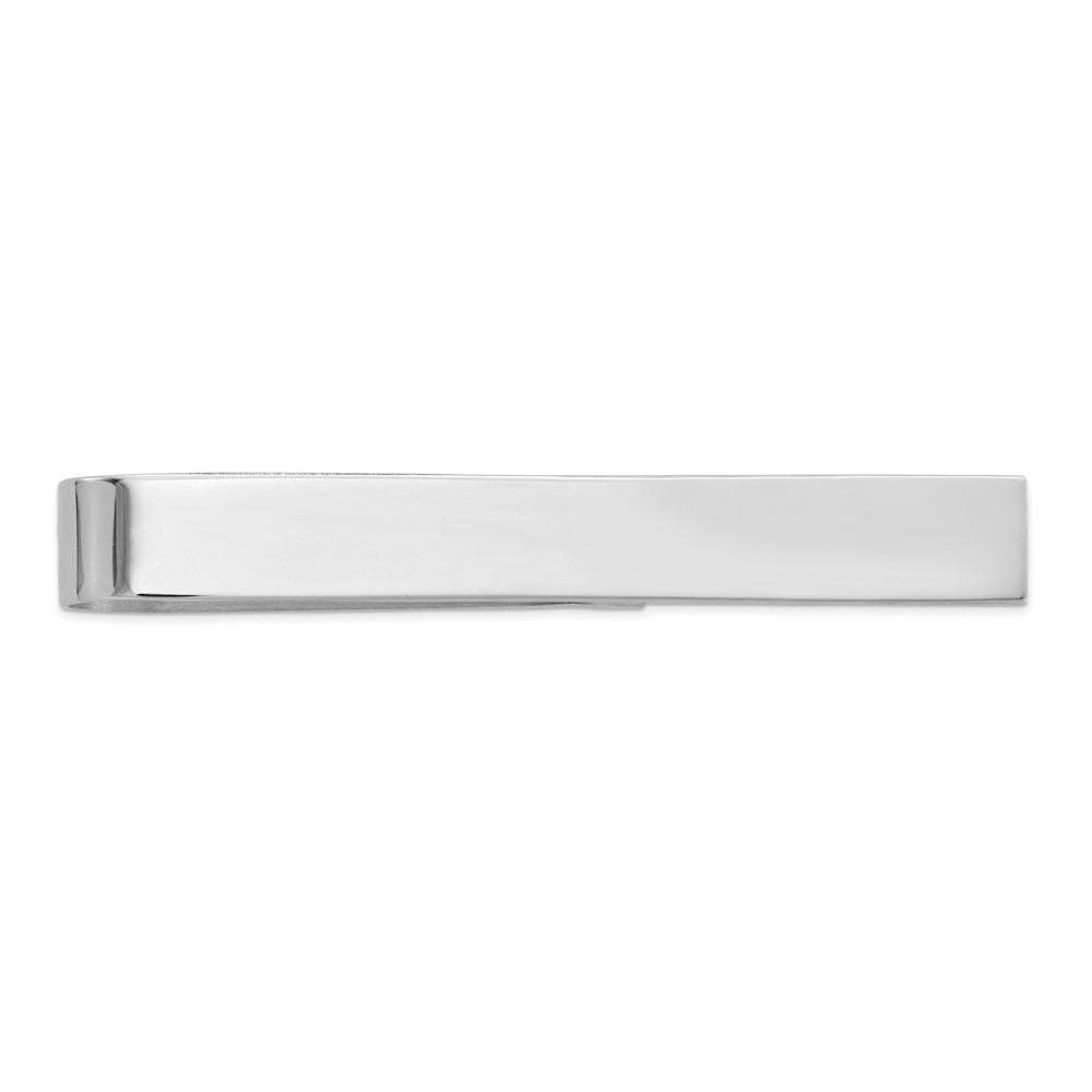 10K White Gold Polished Tie Bar