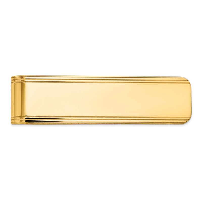 10K Yellow Gold Men'S Grooved Polished Money Clip