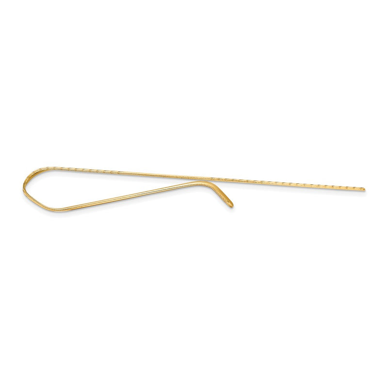 10K Yellow Gold Men'S Grooved Engravable Tie Bar
