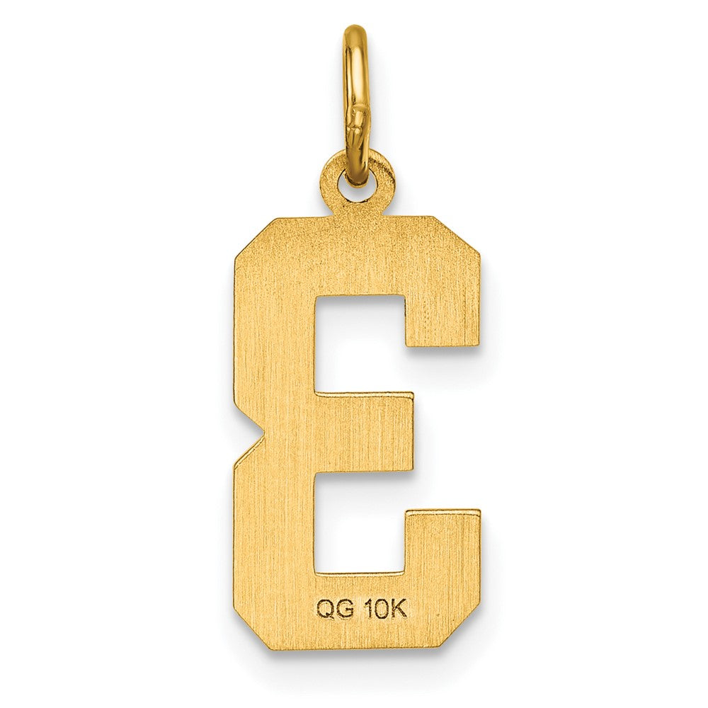 10K Yellow Gold 10Ky Casted Medium Diamond-Cut Number 3 Charm