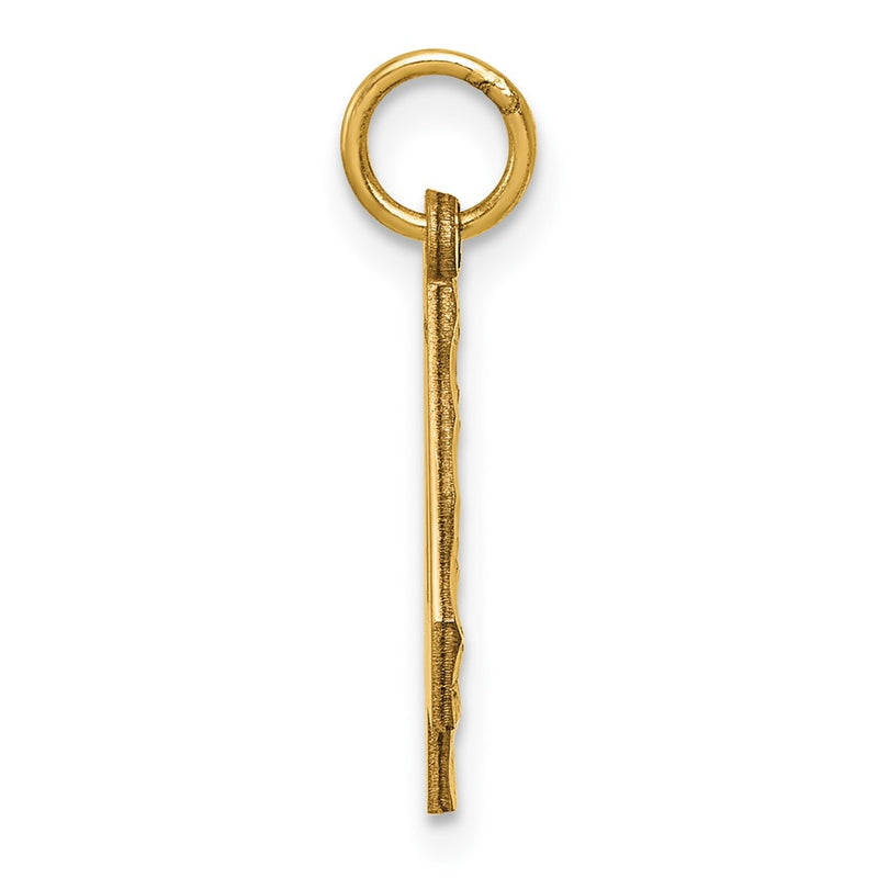 10K Yellow Gold 10Ky Casted Medium Diamond-Cut Number 4 Charm