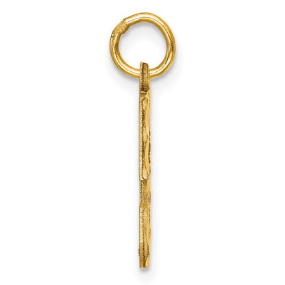 10K Yellow Gold 10Ky Casted Medium Diamond-Cut Number 5 Charm