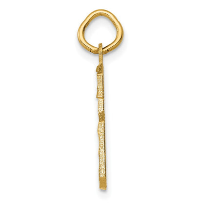 10K Yellow Gold 10Ky Casted Medium Diamond-Cut Number 6 Charm