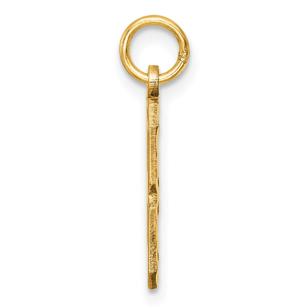 10K Yellow Gold 10Ky Casted Medium Diamond-Cut Number 8 Charm