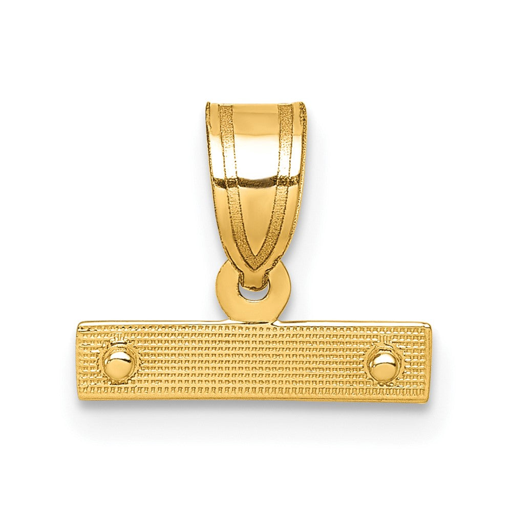 10K Yellow Gold 10Ky Casted Medium Diamond-Cut Top Charm