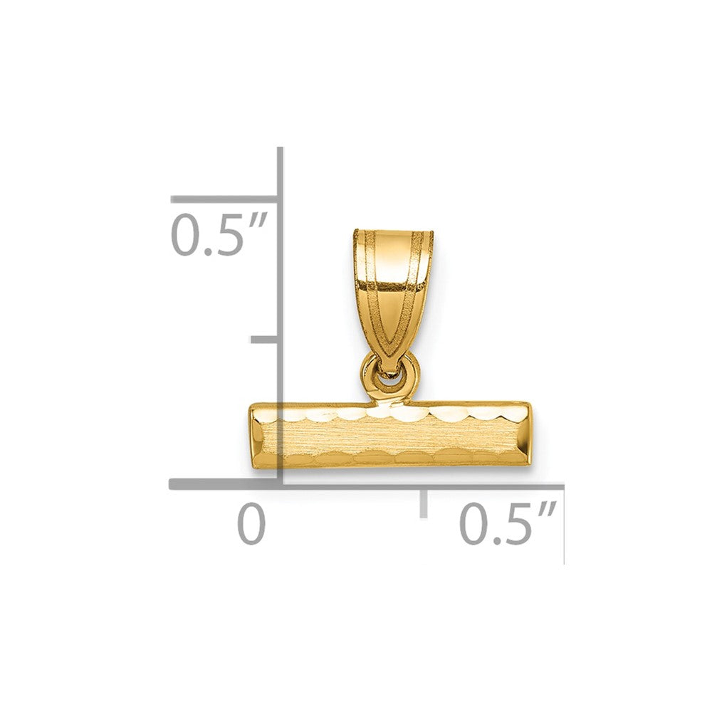 10K Yellow Gold 10Ky Casted Medium Diamond-Cut Top Charm