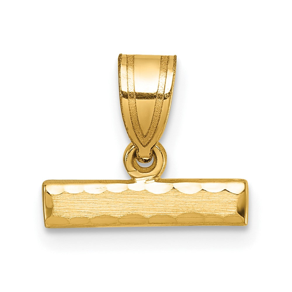 10K Yellow Gold 10Ky Casted Medium Diamond-Cut Top Charm